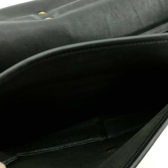 Coach Vintage 80s Genuine Black Distressed Leather Metropolitan Messenger Bag - Picture 7 of 9